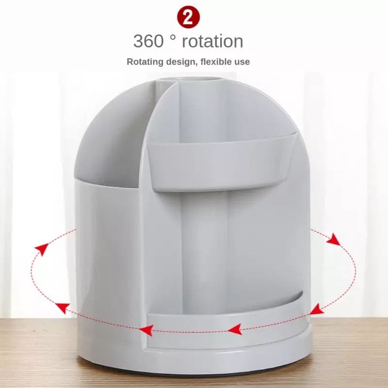 360˚ Degree Rotatable Desktop Pen Organizer, 3 Slots Spinning Pencil Pen Desk Organizers, Creative Pen Pencil Holder, Makeup Storage Container 360˚ Degree Rotatable Desktop Pen Organizer, 3 Slots Spinning Pencil Pen Desk Organizers, Creative Pen Pencil Holder, Makeup Storage Container